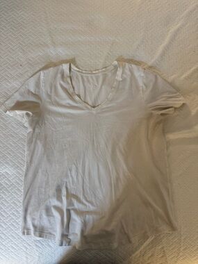 Lululemon White V-Neck T-Shirt